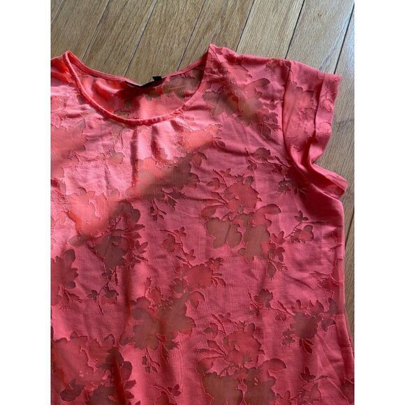 Apt. 9, women’s peach cap sleeve, sheer floral casual blouse size XL - Picture 4 of 9